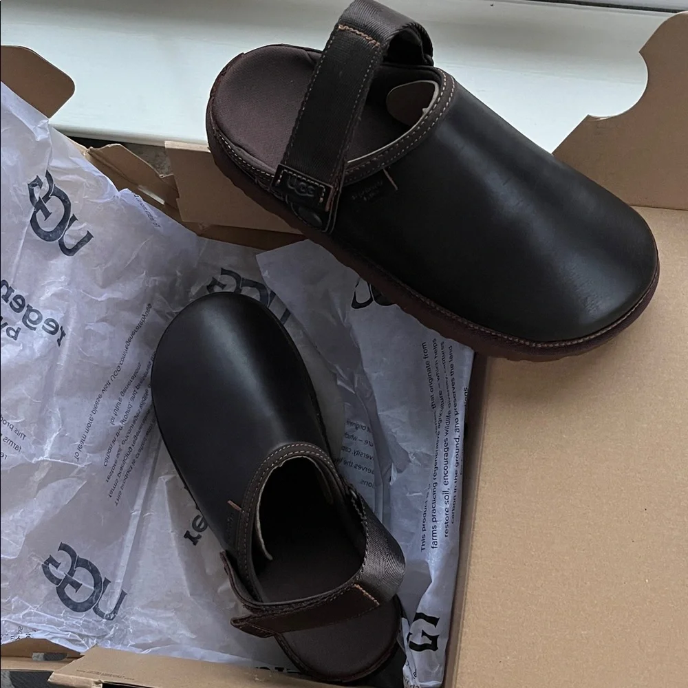 UGG® LEATHER GOLDENSTAR SLINGBACK CLOGS - Picture 5 of 9